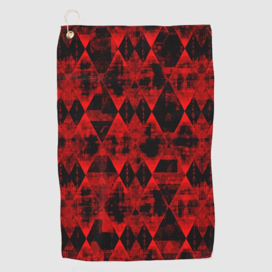 Serviette De Golf Merveille erratique rouge et noir diamant (Devant)