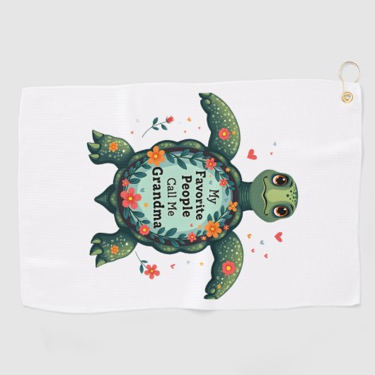Serviette De Golf Mes Gens Préférés M'Appelent Grandma Turtle - Gran (Horizontal)