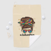 Serviette De Golf Messy Bun Fier Autisme Maman (En situation)