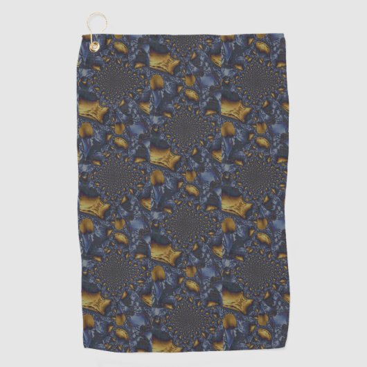 Serviette De Golf Métal Moulé or et argent bleu (Devant)