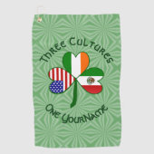 Serviette De Golf Mexique irlandais drapeaux américains Shamrock per (Devant)