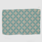 Serviette De Golf Mi-siècle moderne géométrique rétro Turquoise défr (Horizontal)