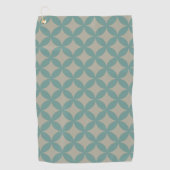 Serviette De Golf Mi-siècle moderne géométrique rétro Turquoise défr (Devant)