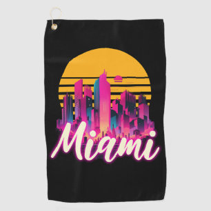 Serviette De Golf Miami au coucher du soleil