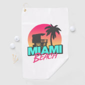 Serviette De Golf Miami Beach Travel Vintage (En situation)