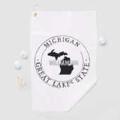 Serviette De Golf Michigan Golf Towel State Personnalisé (En situation)