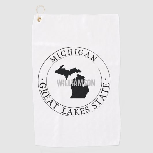 Serviette De Golf Michigan Golf Towel State Personnalisé (Devant)