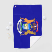 Serviette De Golf Michigan State Flag Golf Towel (En situation)