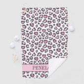 Serviette De Golf Mignon Imprimé Léopard Rose Gris (En situation)