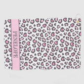 Serviette De Golf Mignon Imprimé Léopard Rose Gris (Horizontal)