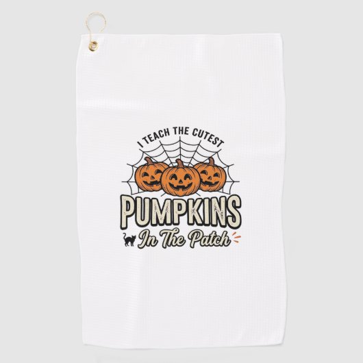 Serviette De Golf Mignon professeur de citrouille création Halloween (Devant)