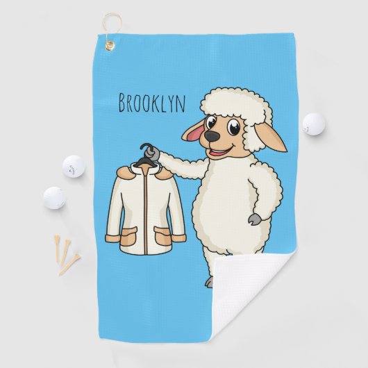 Serviette De Golf Mignonne brebis avec blouson (En situation)