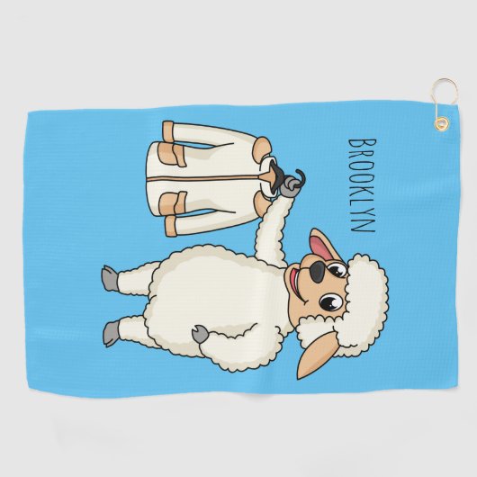 Serviette De Golf Mignonne brebis avec blouson (Horizontal)