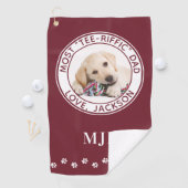 Serviette De Golf Mignonne CHIEN DAD Photo Personnalisée Golfer Roug (En situation)