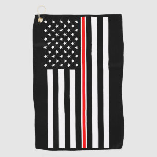 Serviette De Golf Mince Red Line Drapeau : Mémorial du héros des pom