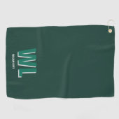 Serviette De Golf Minimalist Emerald Green Personalized Monogram  (Horizontal)