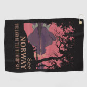 Serviette De Golf Minimalist Norway Sunset Poster - Mountain Fjord (Horizontal)