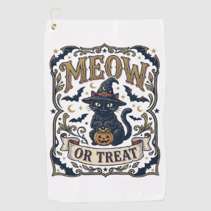 Serviette De Golf Minou ou traiter Chat Halloween Chat Fantomatique 