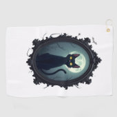 Serviette De Golf Miroir de chat hanté (Horizontal)