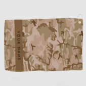Serviette De Golf Modèle de camouflage du désert, Votre nom, Personn (Horizontal)