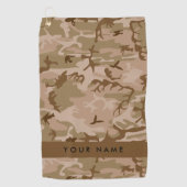 Serviette De Golf Modèle de camouflage du désert, Votre nom, Personn (Devant)