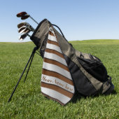 Serviette De Golf modèle de nom à rayures brun argenté (Vert)