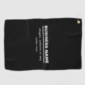Serviette De Golf Modèle de nom d'entreprise moderne gras | B&W (Horizontal)