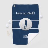 Serviette De Golf Modèle de sport pour dames golfeuses Monogramme Bl (En situation)