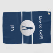 Serviette De Golf Modèle de sport pour dames golfeuses Monogramme Bl (Horizontal)