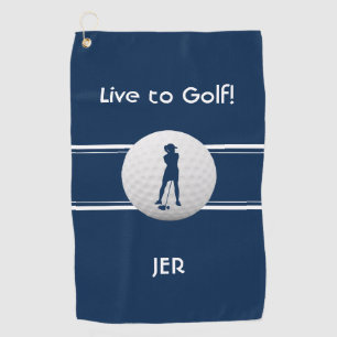 Serviette De Golf Modèle de sport pour dames golfeuses Monogramme Bl