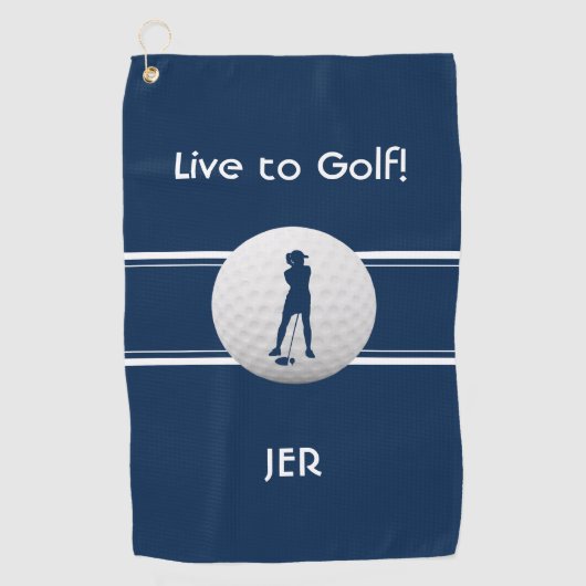 Serviette De Golf Modèle de sport pour dames golfeuses Monogramme Bl (Devant)