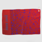 Serviette De Golf modèle d'étoiles rouge et bleu (Horizontal)