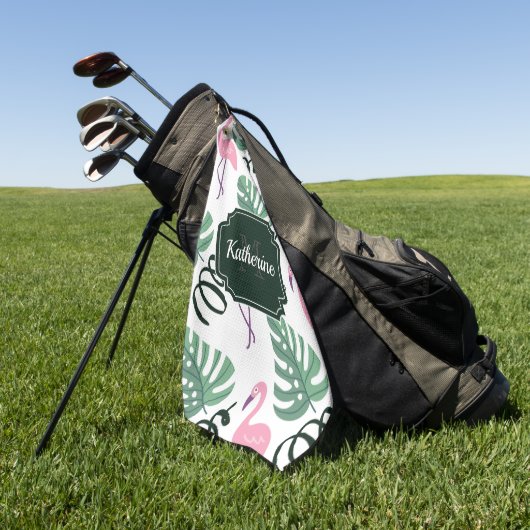 Serviette De Golf Modèle Flamingo mou (Vert)