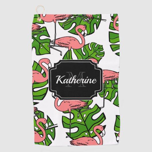 Serviette De Golf Modèle Flamingo mou (Devant)