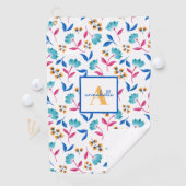 Serviette De Golf Modèle floral d'art folklorique monogramme (En situation)