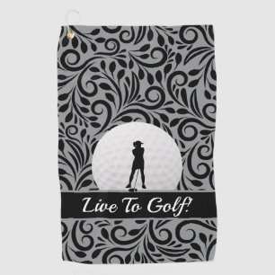 Serviette De Golf Modèle personnalisé golfeuse élégante dame noir gr
