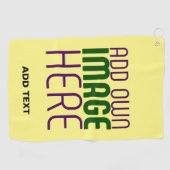 SERVIETTE DE GOLF MODÈLE TEXTE MODERNE PASTEL JAUNE D'IMAGE (Horizontal)