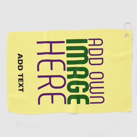 SERVIETTE DE GOLF MODÈLE TEXTE MODERNE PASTEL JAUNE D'IMAGE (Horizontal)