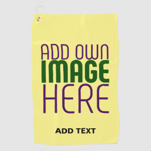 SERVIETTE DE GOLF MODÈLE TEXTE MODERNE PASTEL JAUNE D'IMAGE