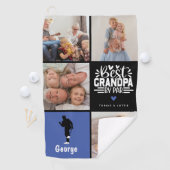 Serviette De Golf Modern Best Grandpa par Par Photo Collage Cadeau (En situation)