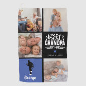 Serviette De Golf Modern Best Grandpa par Par Photo Collage Cadeau (Devant)