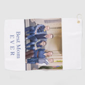 Serviette De Golf Modern Best Mom Ever Photo Blue Golf Towne (Horizontal)