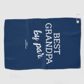 Serviette De Golf Modern Custom Best Grandpa by Par Blue (Horizontal)