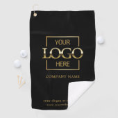 Serviette De Golf Modern Custom Company Business Logo Black Branded  (En situation)