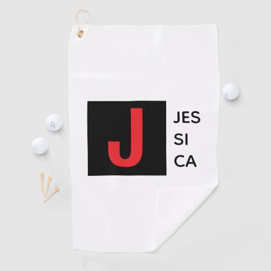 Serviette De Golf Modern Elegant Plain Professional Name Monogram (En situation)
