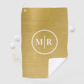 Serviette De Golf Modern Gold Metallic Monogram Golf (En situation)