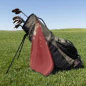 Serviette De Golf Modern Gold Red Floral Golf Towel (Vert)