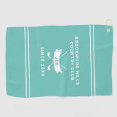 Serviette De Golf Modern Golfer Monogram Initials Golf Clubs Teal (Horizontal)