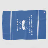 Serviette De Golf Modern Golfer Monogrammed Initials Golf Clubs Blue (Horizontal)