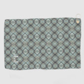 Serviette De Golf Modern Monogram Pastel Green Pattern (Horizontal)